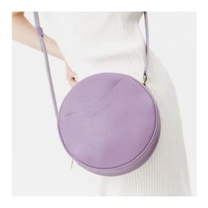 Portland Leather Lilac Large Round Crossbody Bag